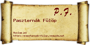 Paszternák Fülöp névjegykártya